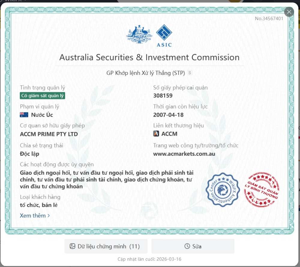 Giấy Phép Hoạt Động Của Sàn Accm