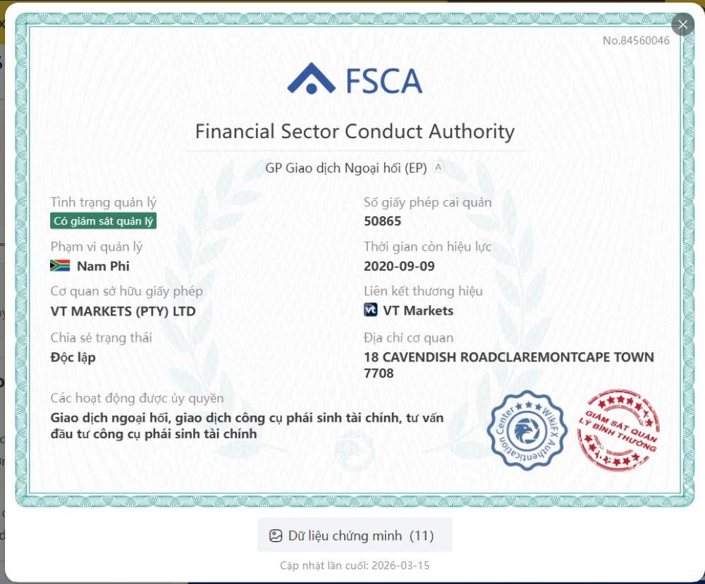 Giấy Phép Hoạt Động Của Sàn Vt Markets