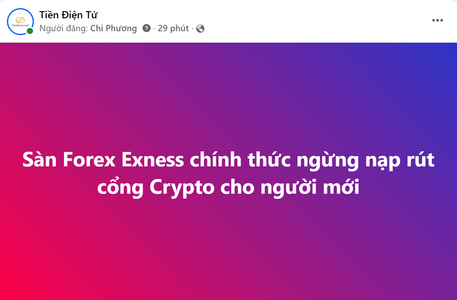 Exness Dừng Hỗ Trợ Nạp Rút Usdt Với Tài Khoản Mới Tại Việt Nam 2 Thông Báo Từ Cộng Đồng Facebook Về Việc Exness Dừng Cổng Nạp Rút Crypto