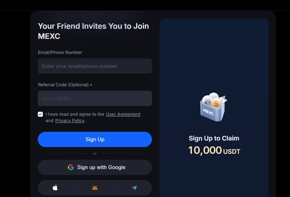 Tạo Tài Khoản Mới Sàn Mexc