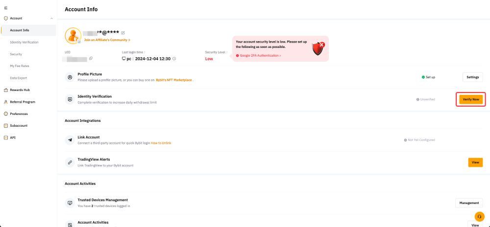 Hoàn Tất Xác Minh Kyc