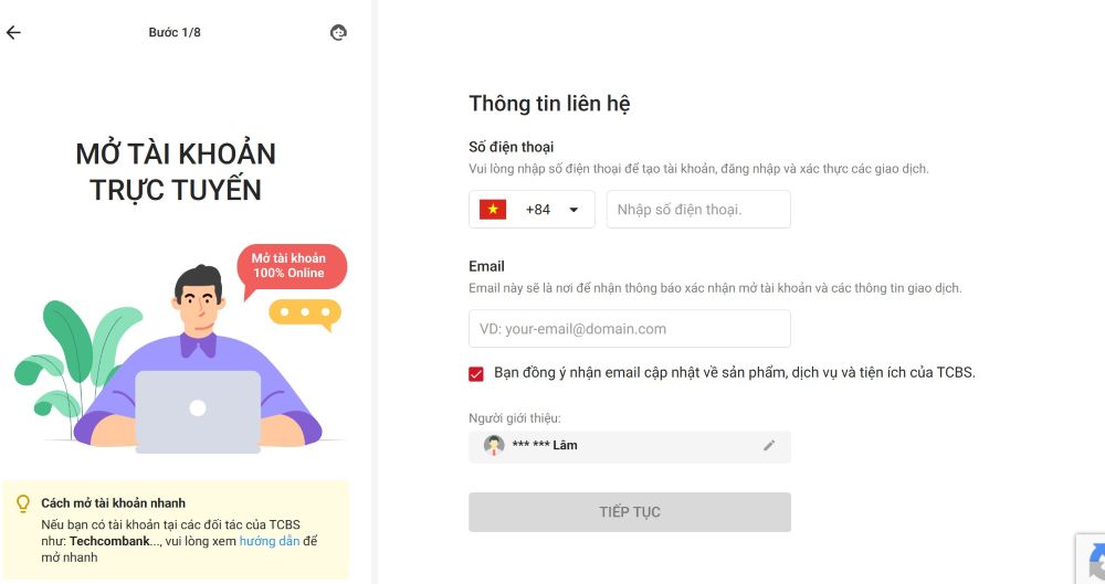 Nhập Số Điện Thoại Và Thông Tin Cá Nhân