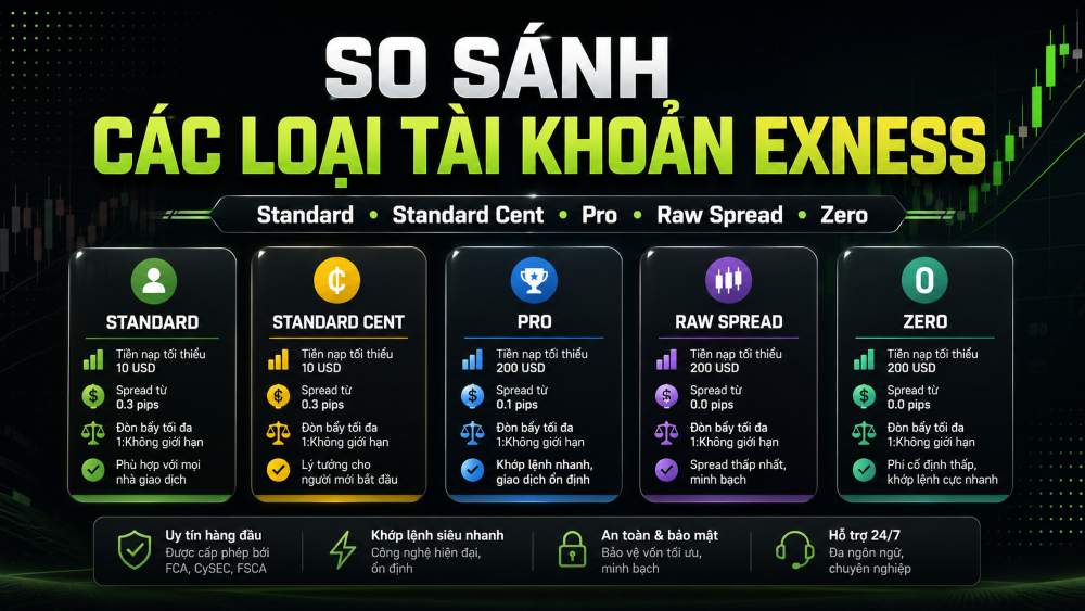 Các Loại Tài Khoản Exness: So Sánh Chi Tiết Và Cách Lựa Chọn
