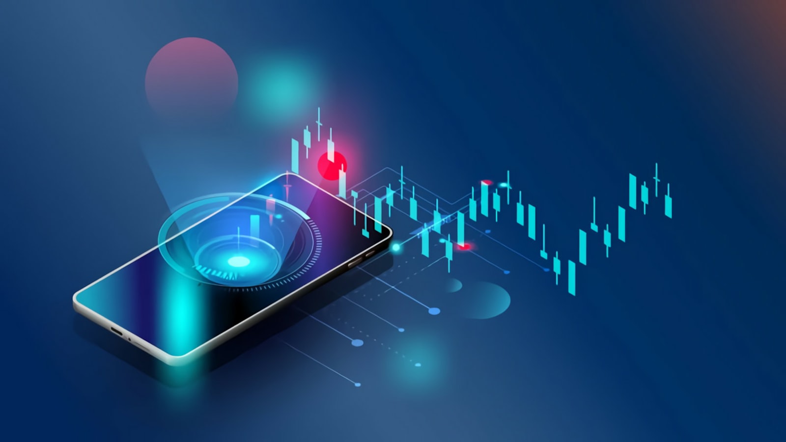 Thuế 0,1% Tài Sản Số: Trader Bybit, Binance, Okx Tính Sao? 4 Máy Tính Cầm Tay Đặt Cạnh Biểu Đồ Tăng Giảm, Minh Họa Việc Tính Thuế Trên Giá Trị Bán Chứ Không Phải Trên Lợi Nhuận Giao Dịch